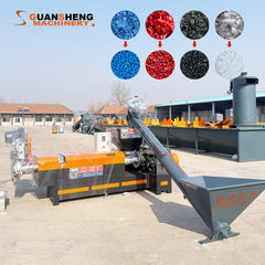 Pulverized material granulator with single screw feeder