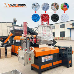 Pulverized material granulator with single screw feeder