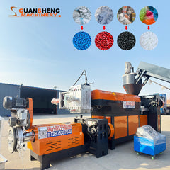 Pulverized material granulator with single screw feeder