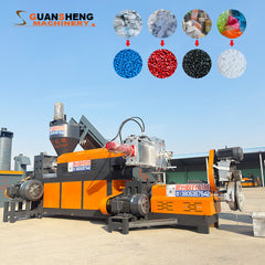 Pulverized material granulator with single screw feeder