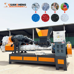 Pulverized material granulator with single screw feeder
