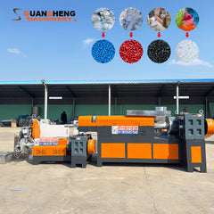 Pulverized material granulator with single screw feeder