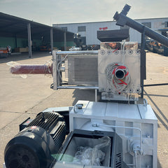 Pulverized material granulator with single screw feeder