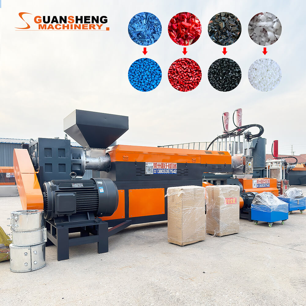Pulverized material granulator with single screw feeder 