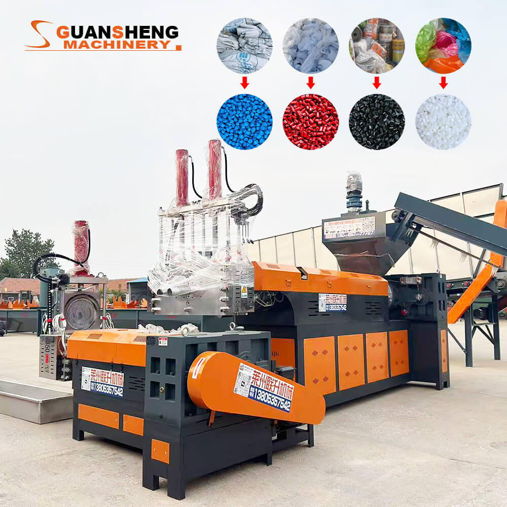 Pulverized material granulator with single screw feeder 