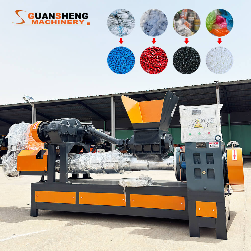 Pulverized material granulator with single screw feeder 