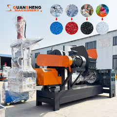 Pulverized material granulator with single screw feeder 