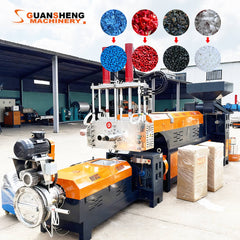 Pulverized material granulator with single screw feeder 