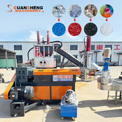 Pulverized material granulator with single screw feeder 