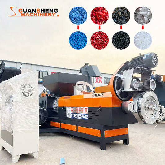 Pulverized material granulator with single screw feeder 