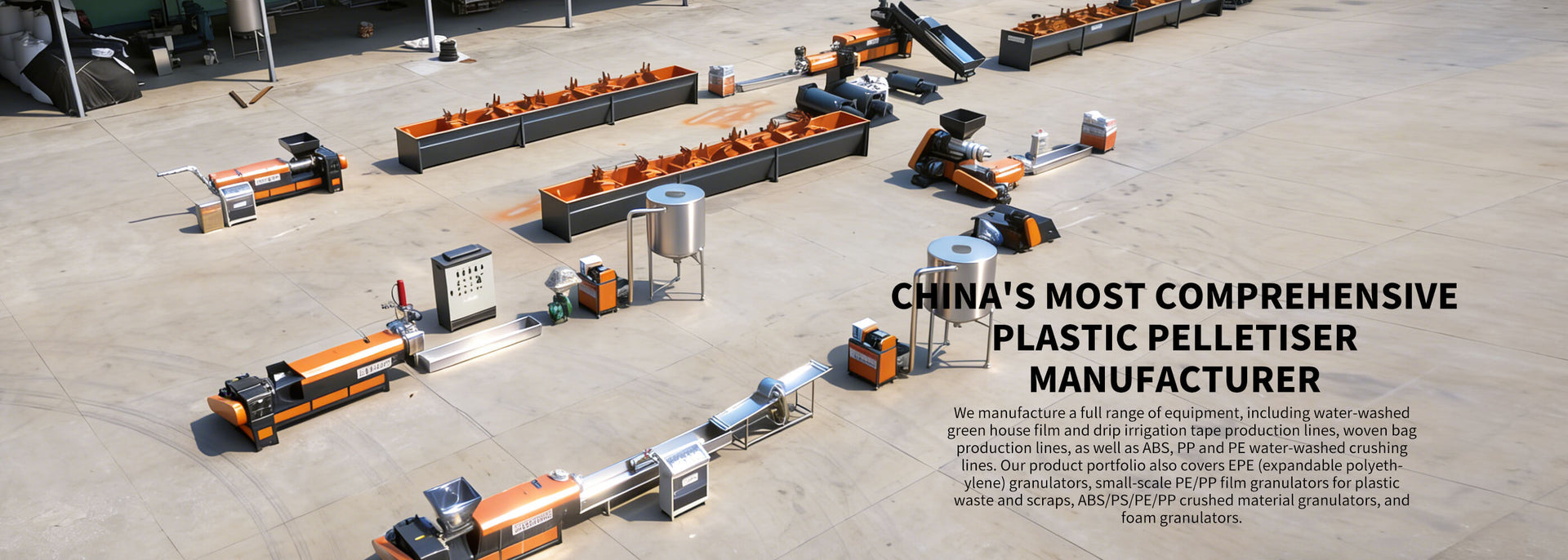 Granulator machines at factory